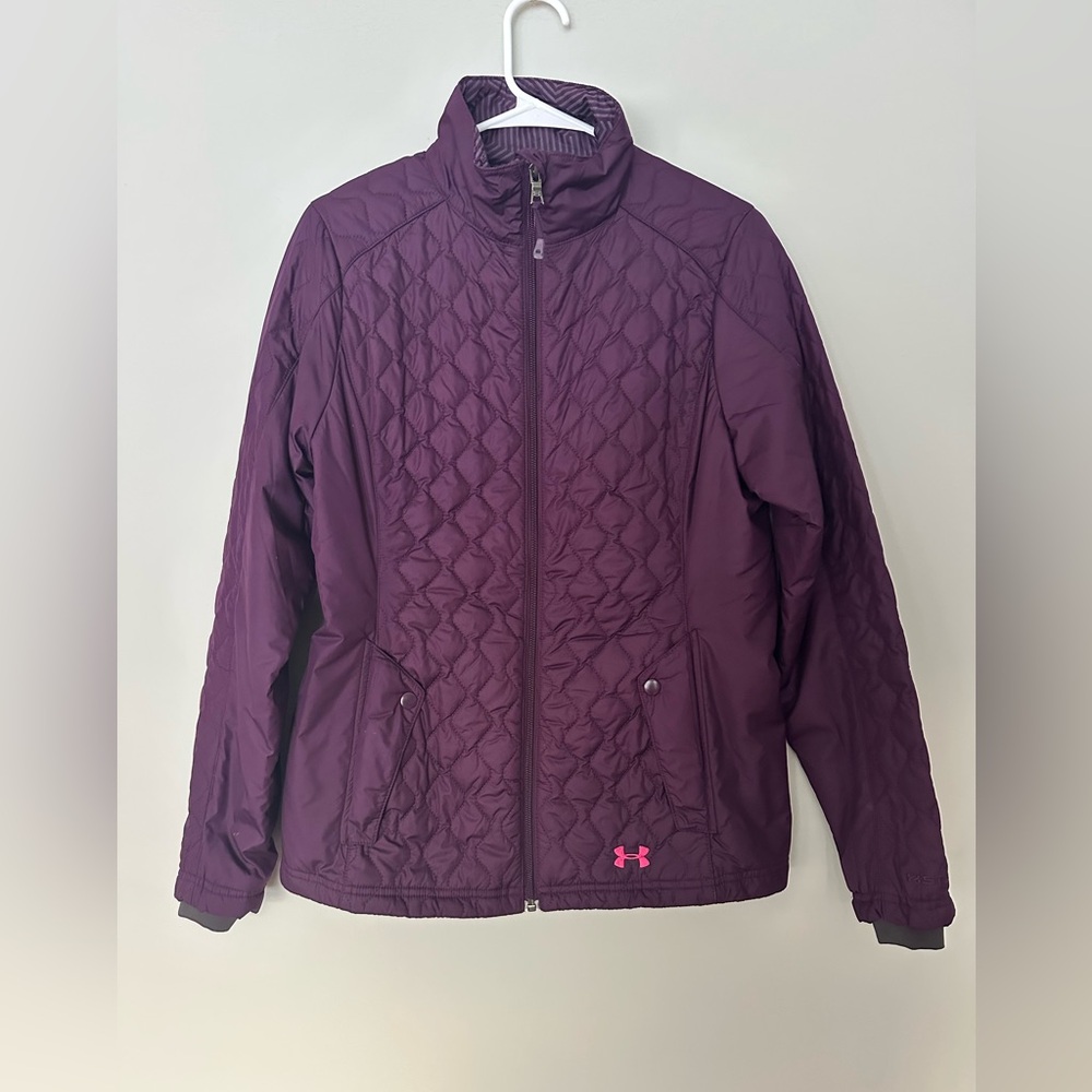 Under Armour Dark Purple Storm Quilted Puffer Coat/Jacket, Women size Medium